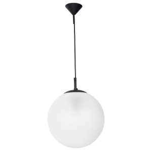 LAMPA WISZĄCA GLOBE BLACK (mleczna kula)