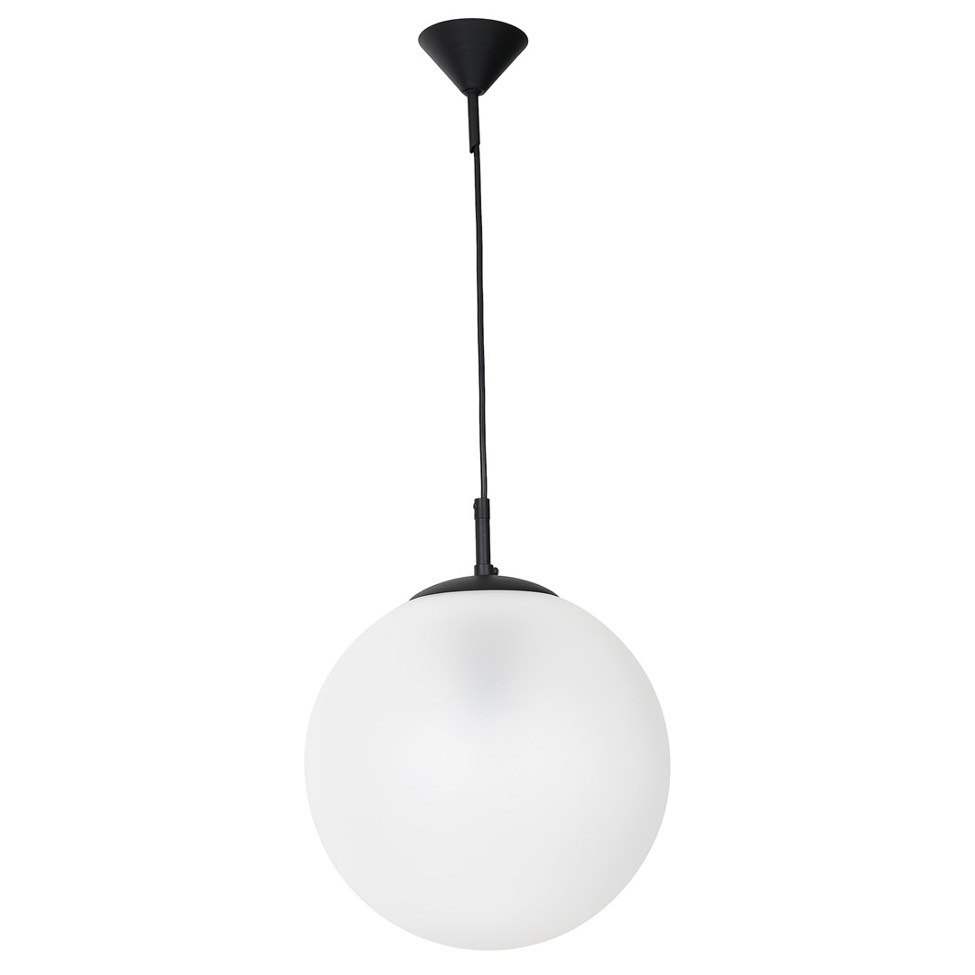 LAMPA WISZĄCA GLOBE BLACK (mleczna kula)