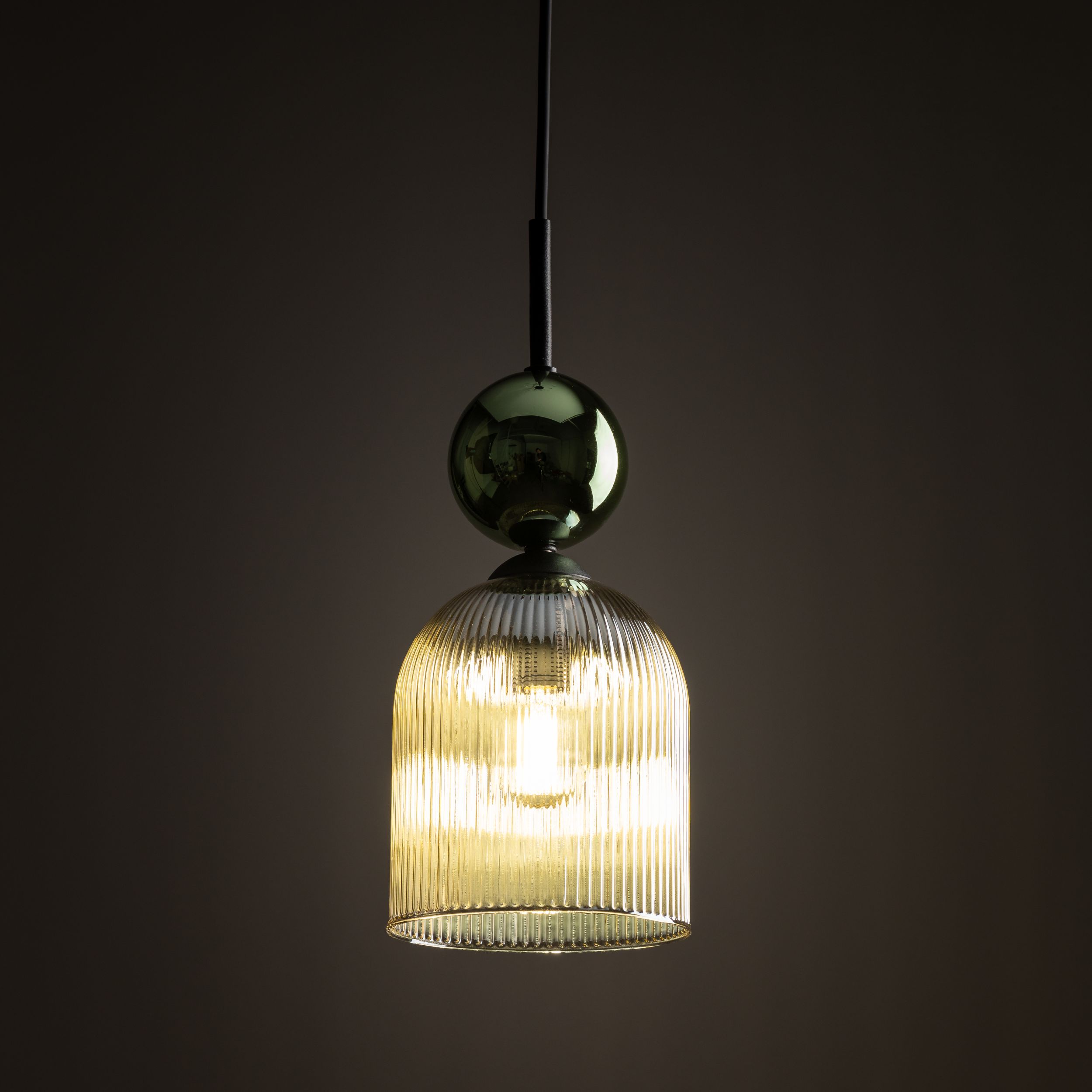 SOPHIA GREEN COGNAC LAMPA WISZĄCA 1XE14 - obrazek 3