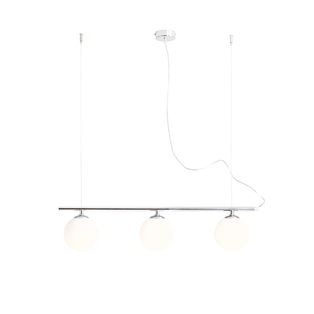 LAMPA WISZĄCĄ BERYL GLASS 3 CHROME