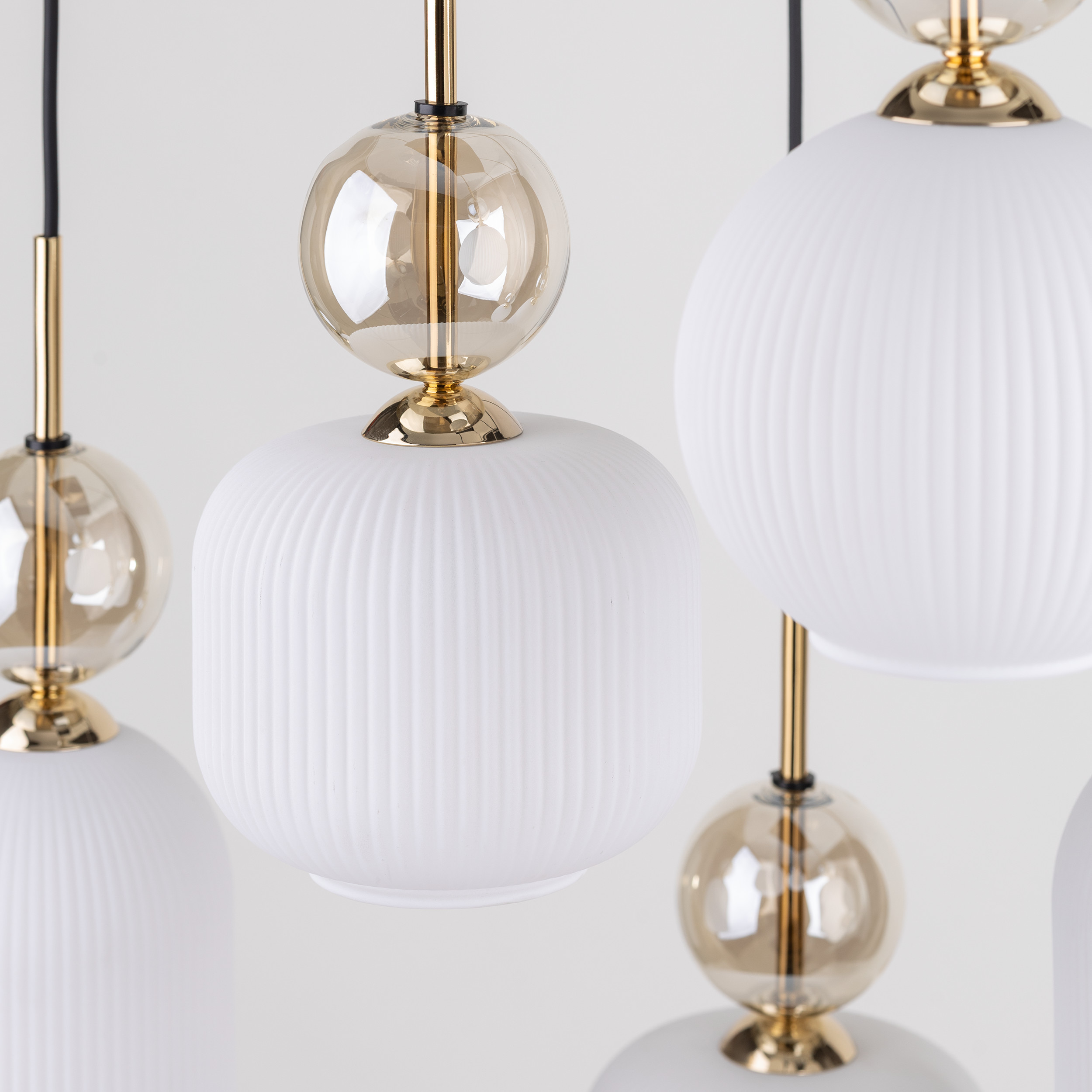 SOPHIA COGNAC WHITE LAMPA WISZĄCA 6XE14 - obrazek 5