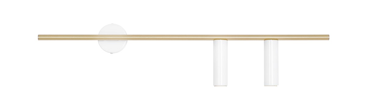 KINKIET TREVO 2 WHITE BRASS (right)