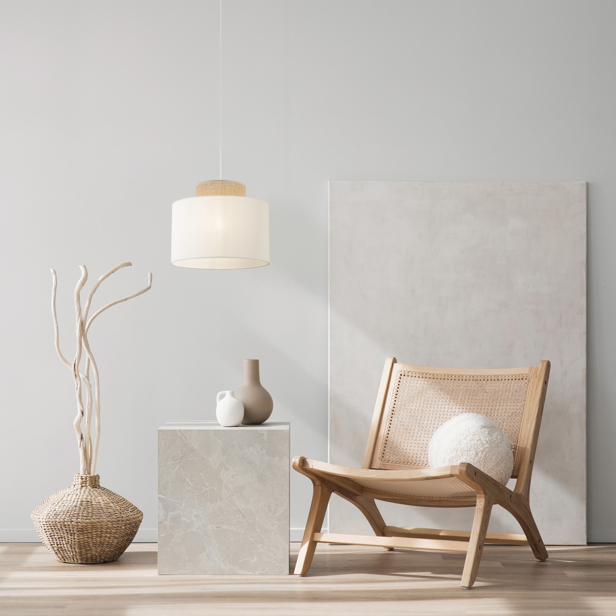 DUO WHITE JUTA LAMPA WISZĄCA 1 - obrazek 2