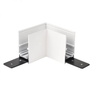 10047 ŁĄCZNIK L DO SZYNY MAGNETYCZNEJ NATYNKOWY BIAŁY (W KOMPLECIE ELEKTRYCZNE ZŁĄCZE KĄTOWE)