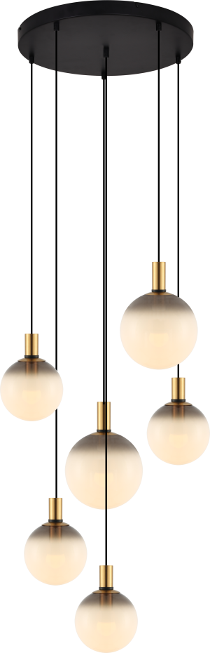 DU31774/6L NUA LAMPA WISZĄCA CZARNY MAT+ZŁOTY/MATT BLACK+GOLD