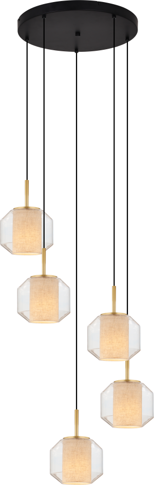 DU32201A/5L SOLIX LAMPA WISZĄCA CZARNY MAT+ZŁOTY/MATT BLACK+GOLD