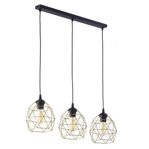GALAXY BLACK  GOLD LAMPA WISZĄCA 3 LISTWA