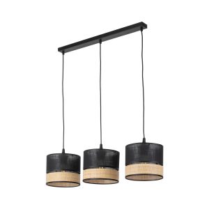 PAGLIA NEW BLACK LAMPA WISZĄCA 3 LISTWA