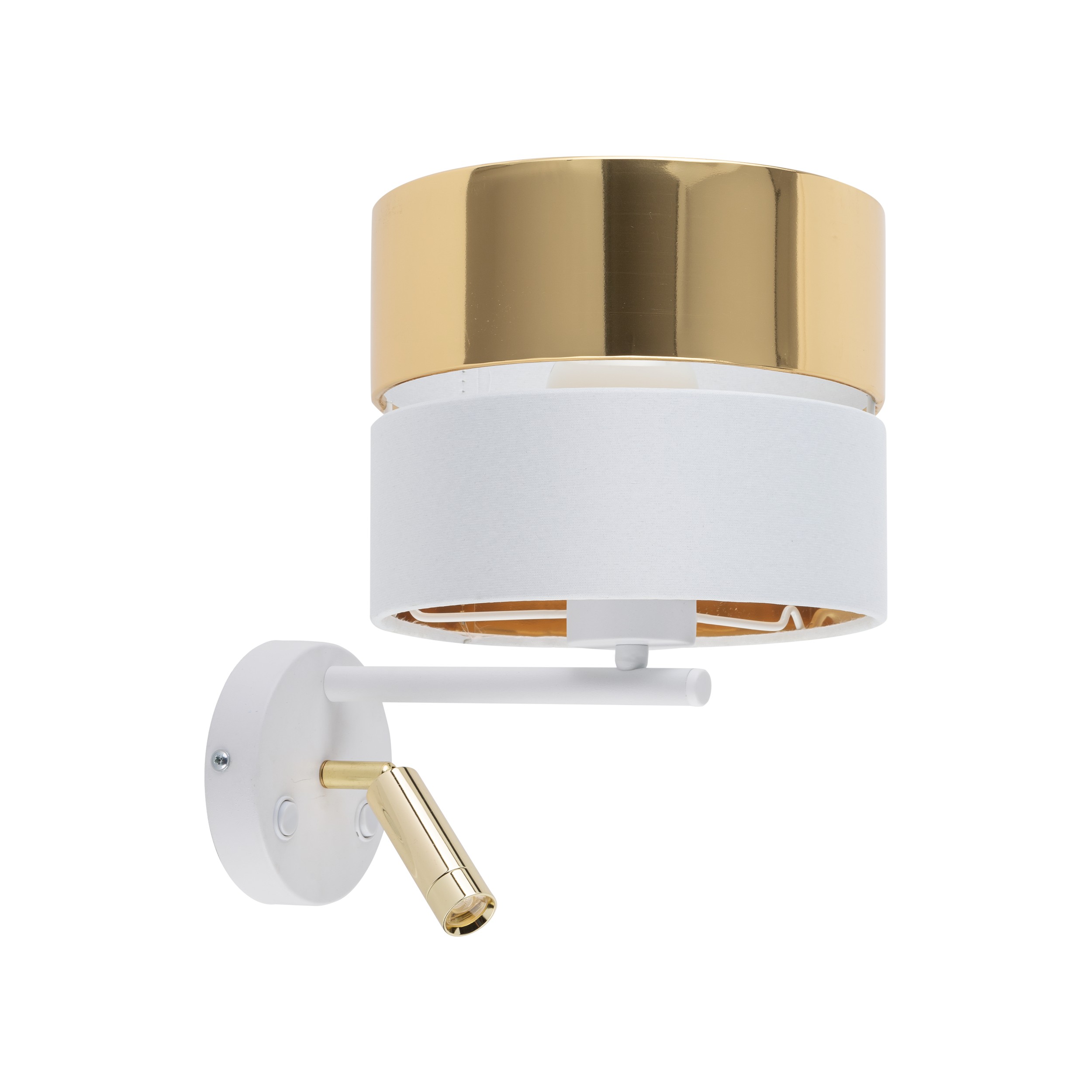 HILTON WHITE/GOLD KINKIET 2    E27 + LED