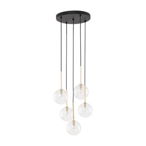 NILOS BLACK / GOLD LAMPA WISZĄCA 5