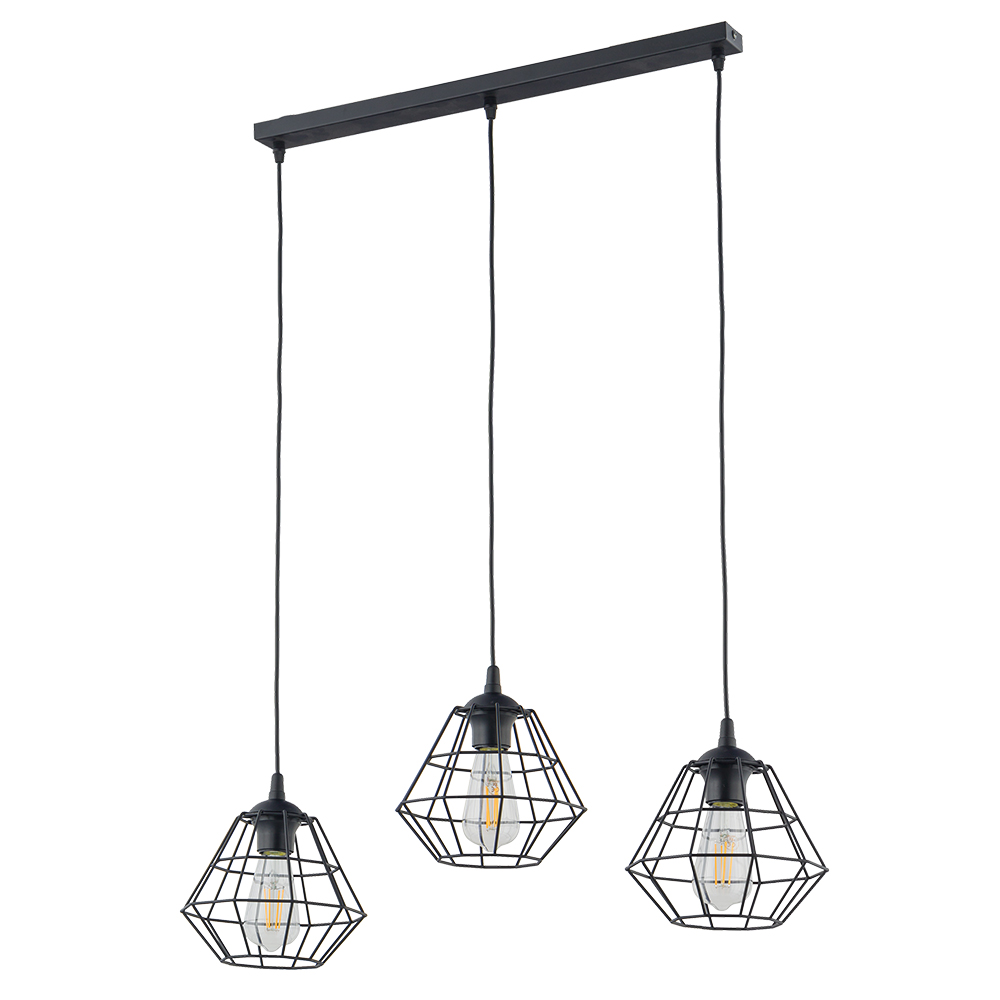DIAMOND NEW BLACK LAMPA WISZĄCA 3  LISTWA
