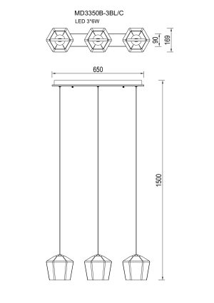 MD3350B-3BL/C COLORE LAMPA WISZĄCA