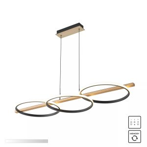 MD3913-3-3BWLT ALMERIA LAMPA WISZĄCA CZARNA-DREWNO/BLACK-WOOD