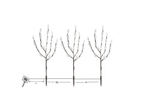SW-5009 DEKORACJA ZEWNĘTRZNA SOLARNA LED DRZEWKO ZESTAW 3 SZT