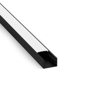 Profil LED natynkowy NT zestaw z kloszem mlecznym Czarny 2m