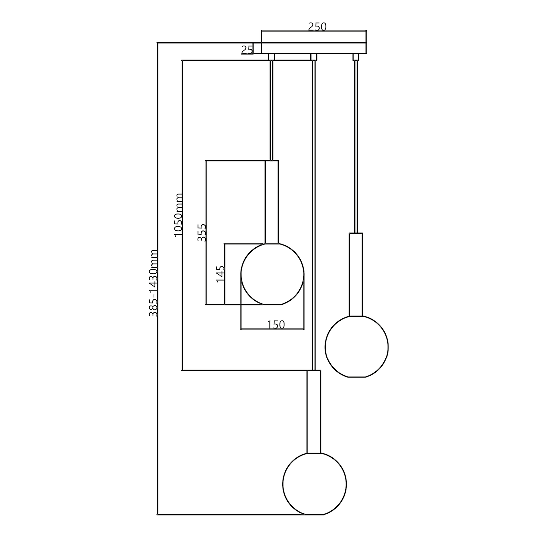 Lampa wisząca Niko Czarny 3xG9 - obrazek 5