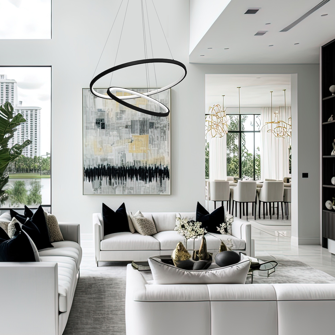 Lampa wisząca Hoop Czarny 51W LED - obrazek 4