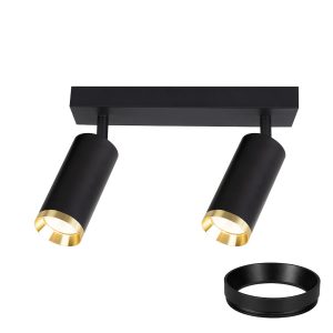 Oprawa Mica Spot Czarny + Złoty 2xGU10