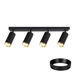 Oprawa Mica Spot Czarny + Złoty 4xGU10