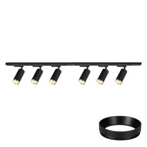 Zestaw Oprawa Mica Track Czarny + Złoty 6xGU10 2m