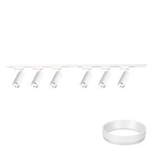 Zestaw Oprawa Mica Track Biały + Chrom 6xGU10 2m