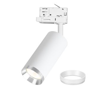 Oprawa Mica Track Biały + Chrom 1xGU10 - 3-obwodowy