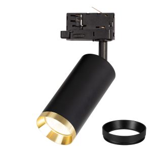Oprawa Mica Track Czarny + Złoty 1xGU10 - 3-obwodowy