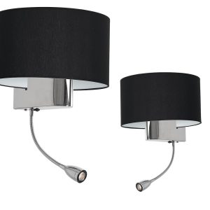 Kinkiet CASINO BLACK/CHROME 1xE27 + 1W LED