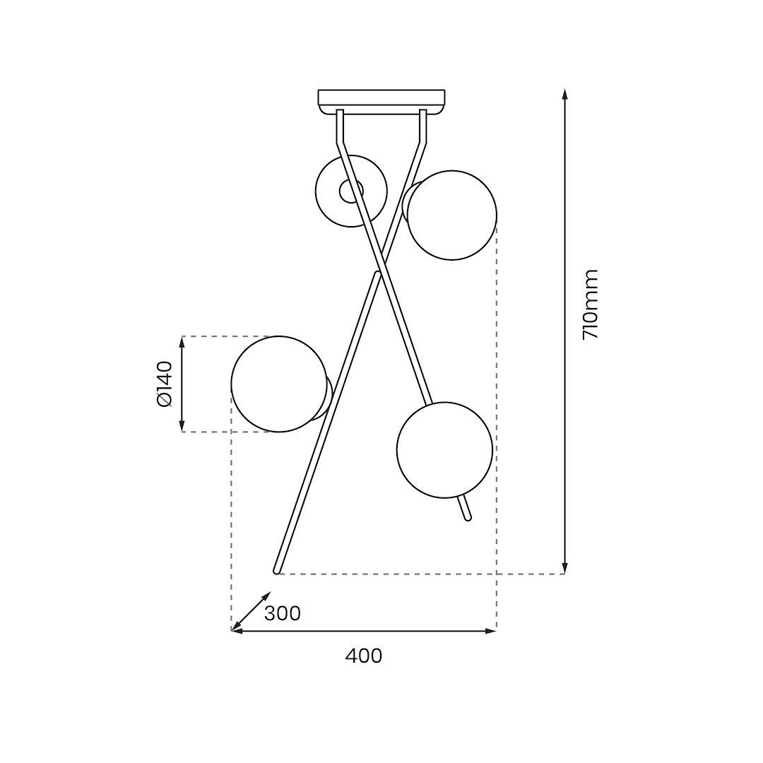 Lampa sufitowa INTER 4xE14 - obrazek 5