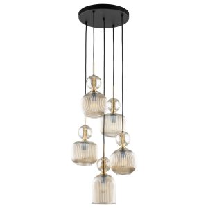 SOPHIA COGNAC LAMPA WISZACA 5XE14