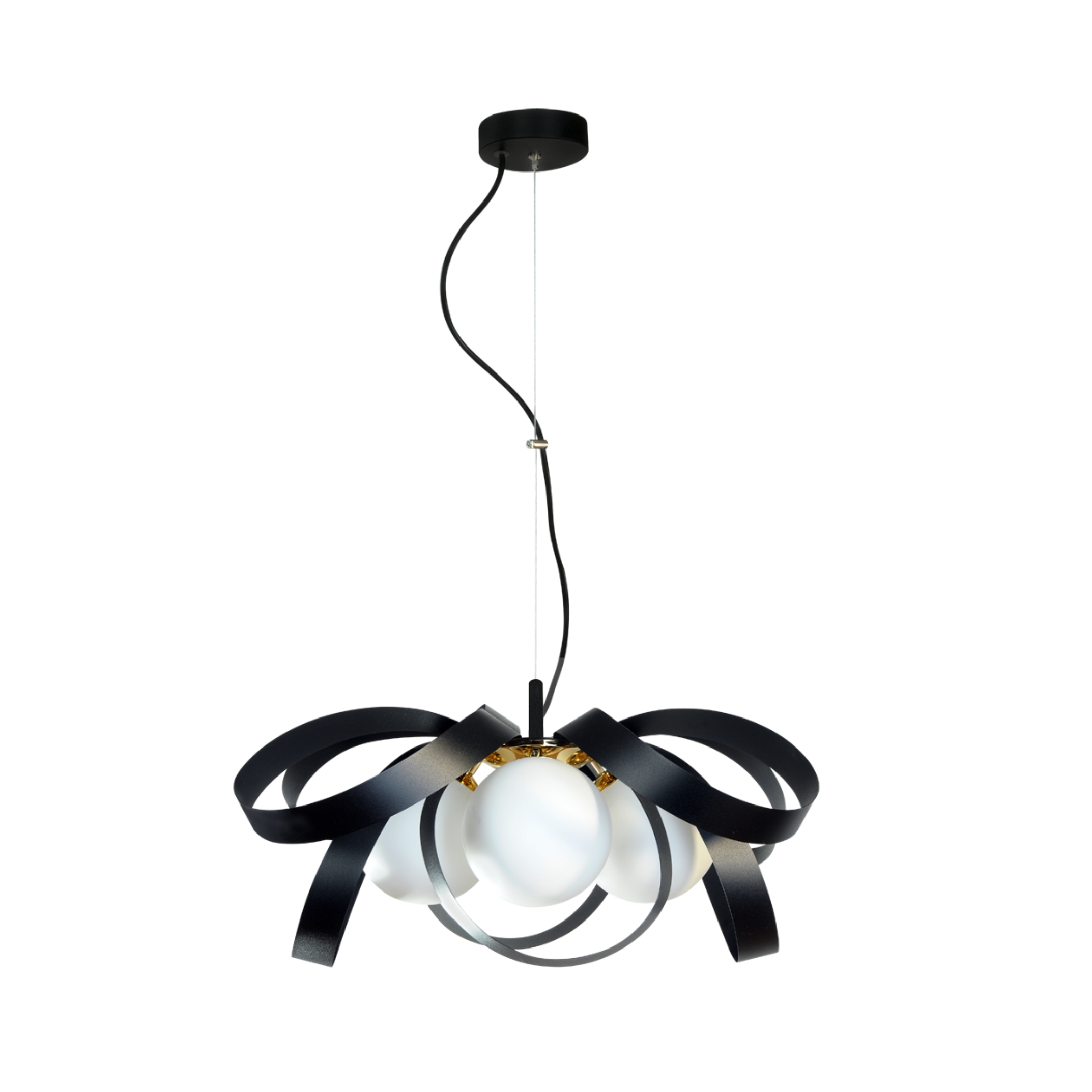 1139 LAMPA WISZĄCA NELA FLAT 65CM CZARNO-ZŁOTA/BLACK-GOLD