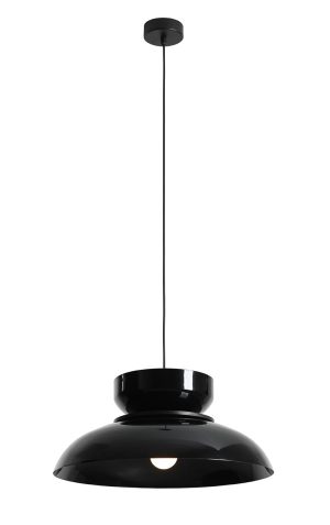 LAMPA WISZĄCA ALDO DARK BLACK GLOSS (47+ 23+ wood)