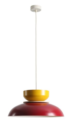 LAMPA WISZĄCA ALDO LIGHT RED WINE + MUSTARD (47+ 23+ wood)