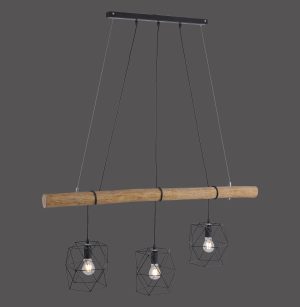 15503-18 EDGAR LAMPA WISZĄCA CZARNY/DREWNO