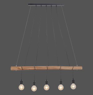 15515-18 DAMIAN LAMPA WISZĄCA DREWNO/CZARNY