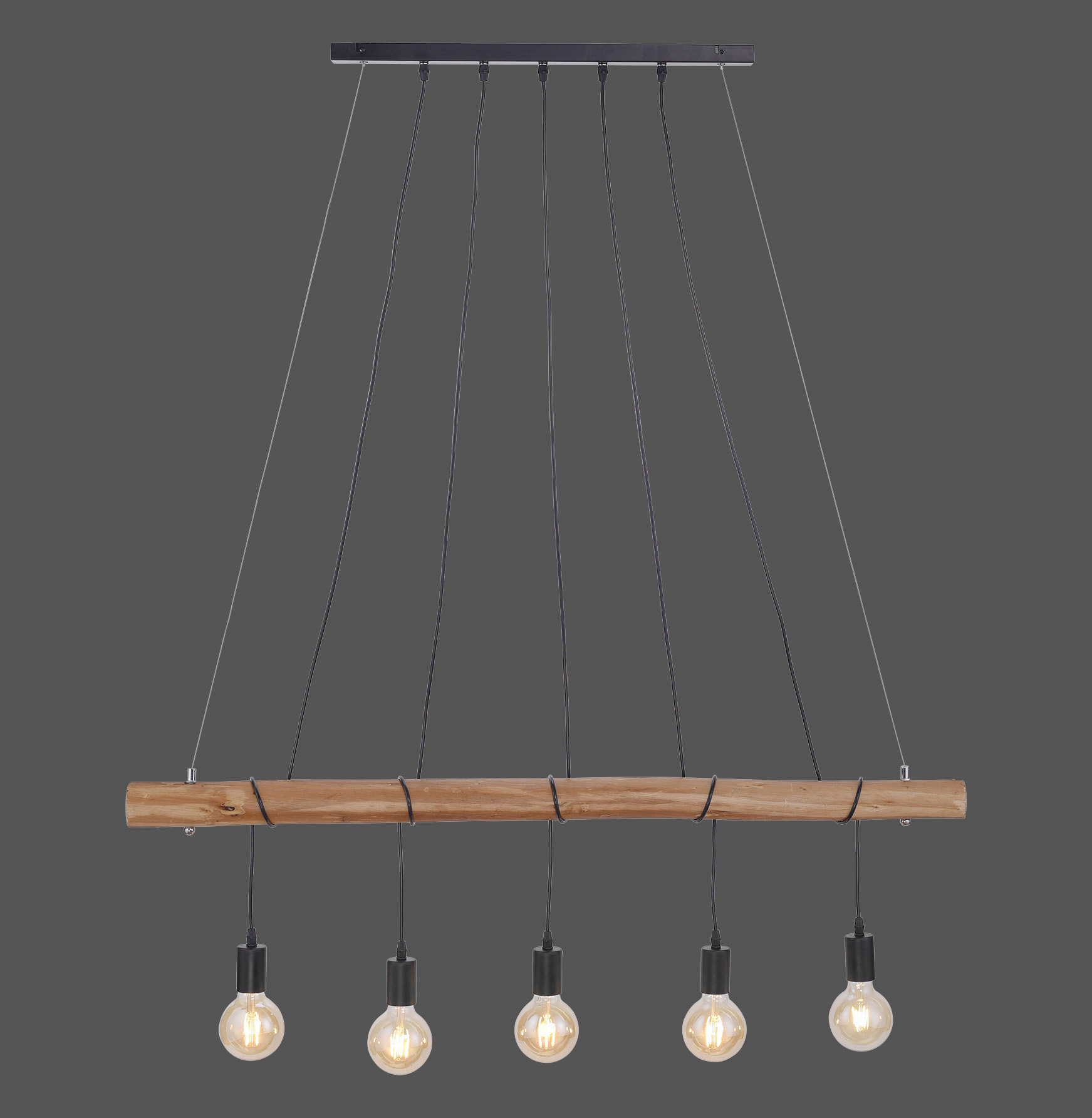 15515-18 DAMIAN LAMPA WISZĄCA DREWNO/CZARNY