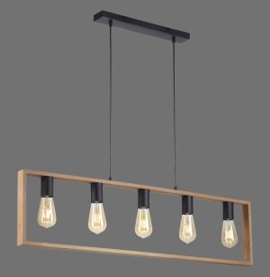 15653-18 FRANKY LAMPA WISZĄCA CZARNY/DREWNO