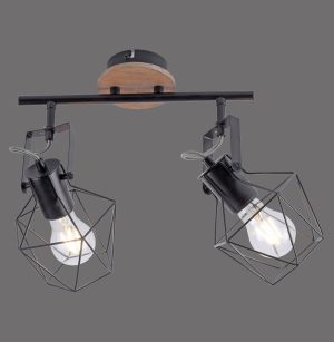 15672-78 JARO LAMPA SUFITOWA CZARNY/DREWNO