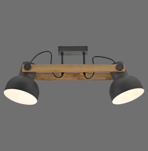 15744-18 CUP 2.0 LAMPA SUFITOWA CZARNY/DREWNO