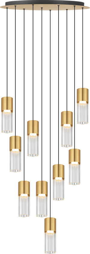 DU31909A/50W IGGLY LAMPA WISZĄCA CZARNY MAT+ZŁOTY/MATT BLACK+GOLD