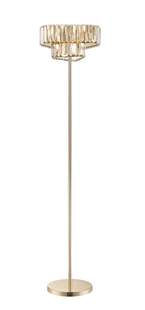 F0496-03G-F7AC HELIOS LAMPA PODŁOGOWA ZŁOTA/GOLD