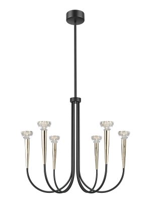 P0603-06F-SDB1 BOSTON LAMPA WISZĄCA CZARNY MAT+ZŁOTA/MATT BLACK+FRENCH GOLD