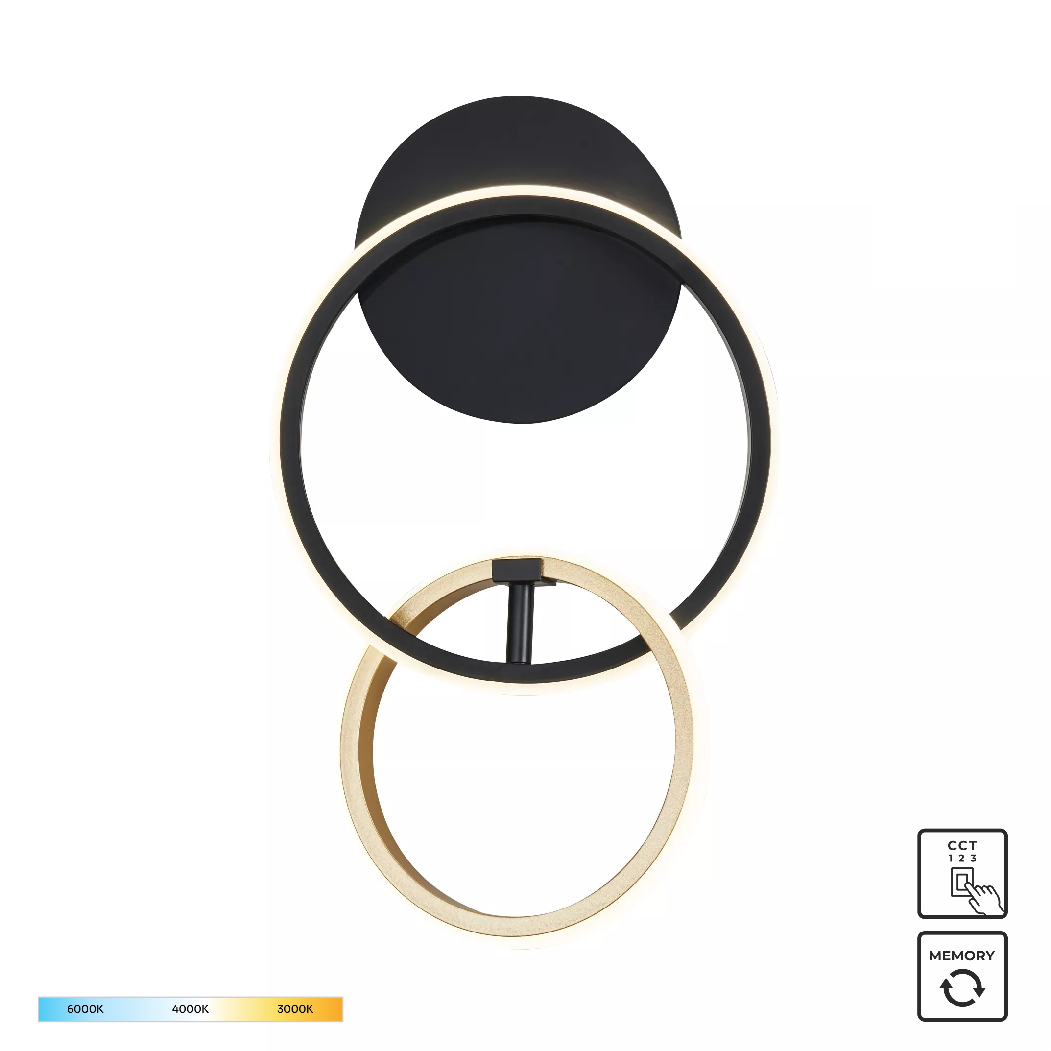 20002W-GD RANDO KINKIET CZARNO-ZŁOTY/BLACK-GOLD