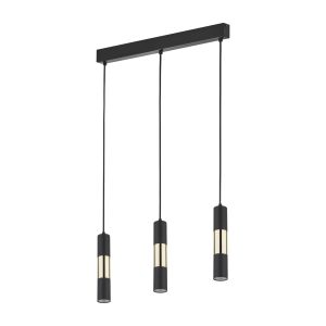 VIVIEN BLACK/GOLD LAMPA WISZĄCA 3 LISTWA