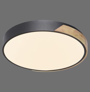 6071-18 Q-BILA LAMPA SUFITOWA CZARNY/DREWNO