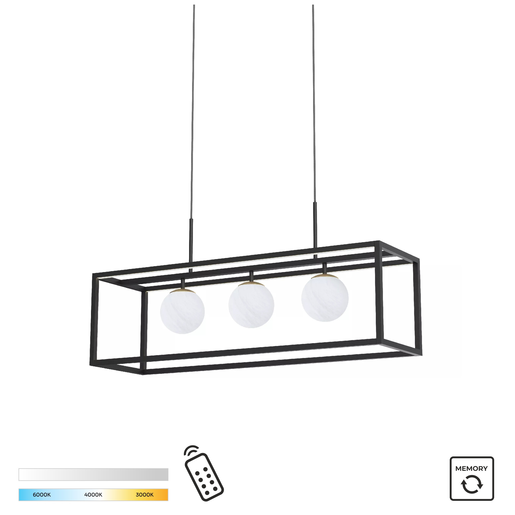 MD3115-3-3BT PIRO LAMPA WISZĄCA CZARNA/BLACK