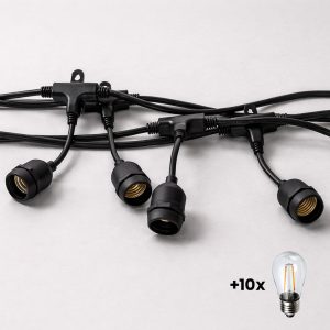 GIRLANDA 10 METRÓW Z ŻARÓWKĄ FILAMENTOWĄ 10x1,5W