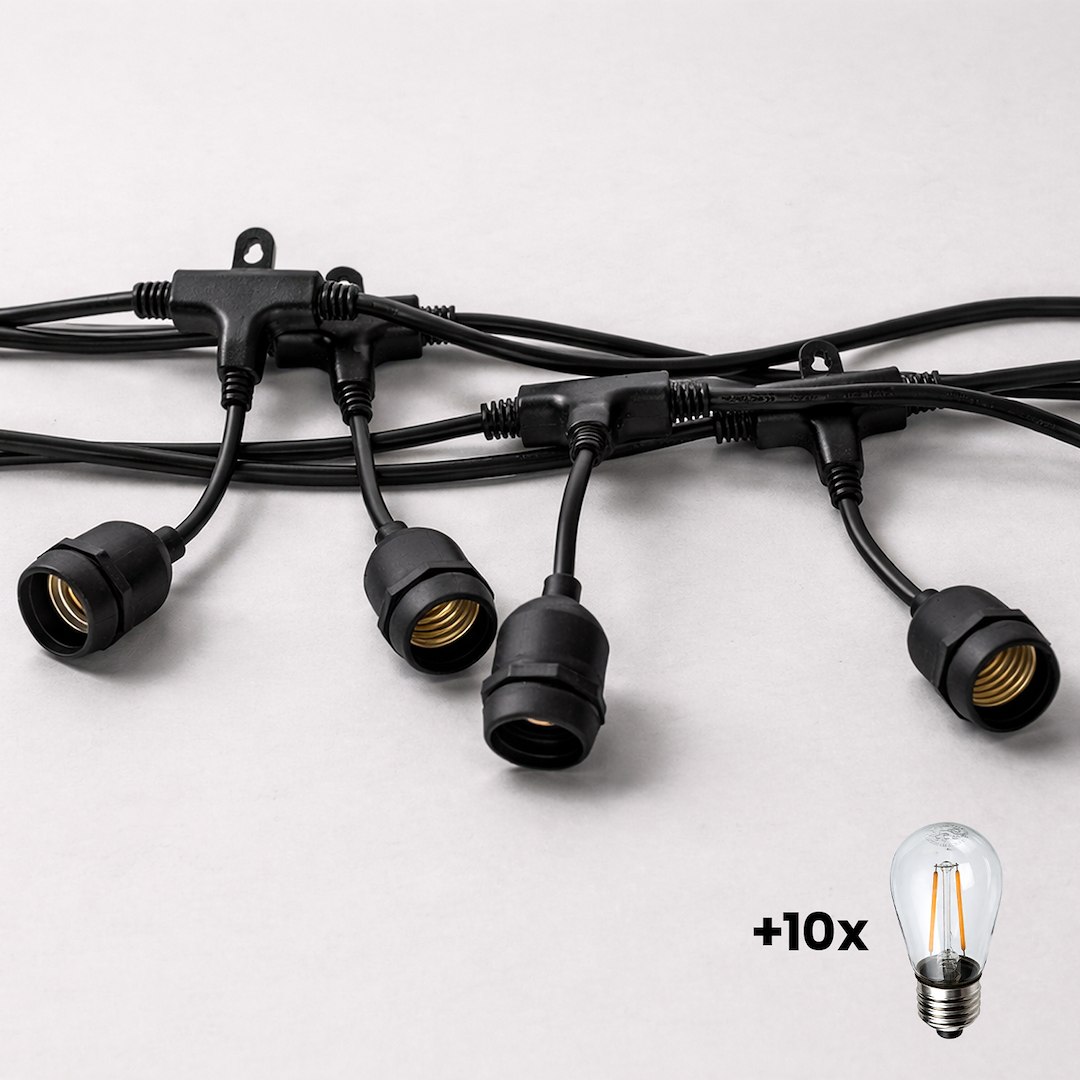 GIRLANDA 10 METRÓW Z ŻARÓWKĄ FILAMENTOWĄ 10x1,5W