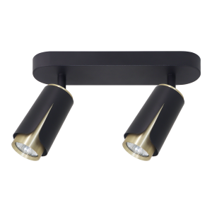 Flower Czarny Złoty Spot 2xGU10