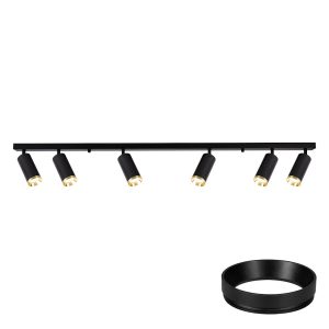 Oprawa Mica Spot Czarny + Złoty 6xGU10